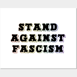 Stand Against Fascism-Rainbow Text Posters and Art